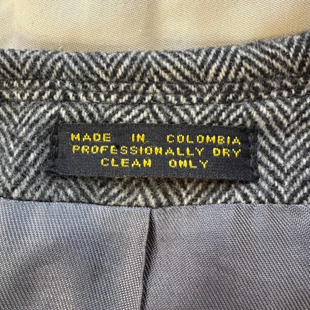 Ron Chereskin Mens Gray Herringbone Wool Camel Hair‎ Sport Coat Blazer 46R